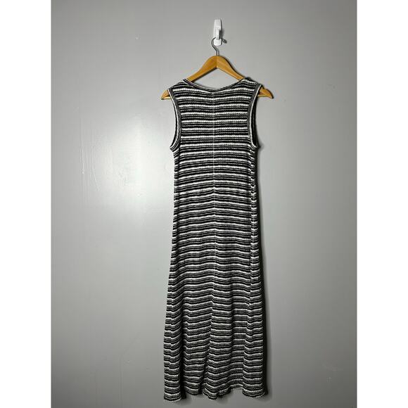 Everlane The Rib Knit A-line Tank Maxi Dress Women's Large Stripes Black White - Picture 4 of 13